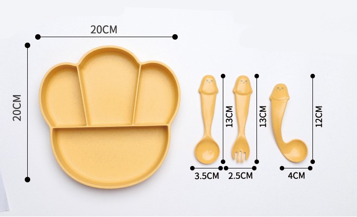 China Wholesale Plastic Reusable Tumbler Manufacturers - Divided eco friendly BPA free wheat straw plastic baby kids food plate set – Naike