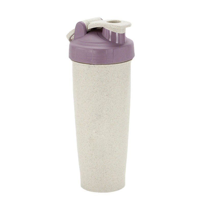 China Custom logo blank eco wheat straw plastic gym protein shaker bottle  shaker cup Manufacturer and Supplier