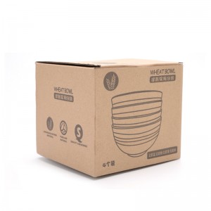 Custom logo eco friendly wheat straw plastic japanese rice bowl soup bowl set