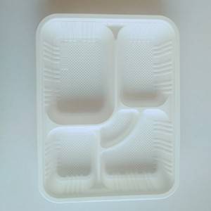 Disposable food plate corn starch environmental biodegradable square food packing tray