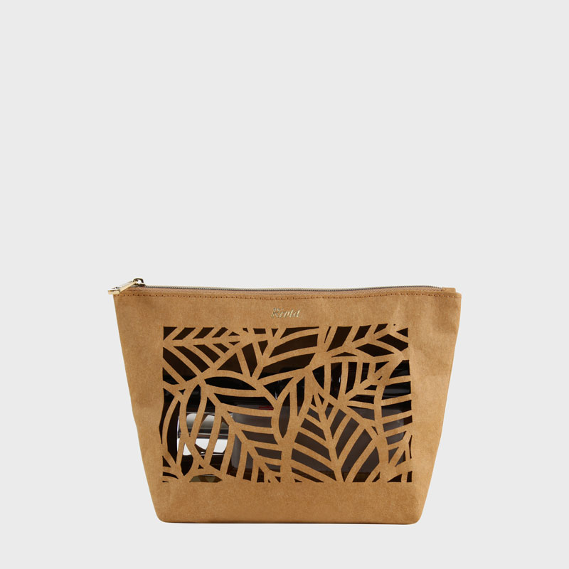 OEM Manufacturer Velvet Embroidered Makeup Bag - Flat Pouch with window Cosmetic Bag Kraft Paper – GPP069 – Rivta