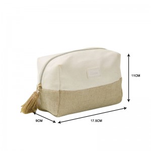 Eco friendly makeup bag pouch cosmetic bag with Bamboo Fiber Jute-CBB044