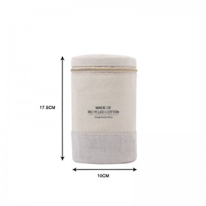 Natural recycled cotton tubular multifunctional portable makeup bag  – CBC089