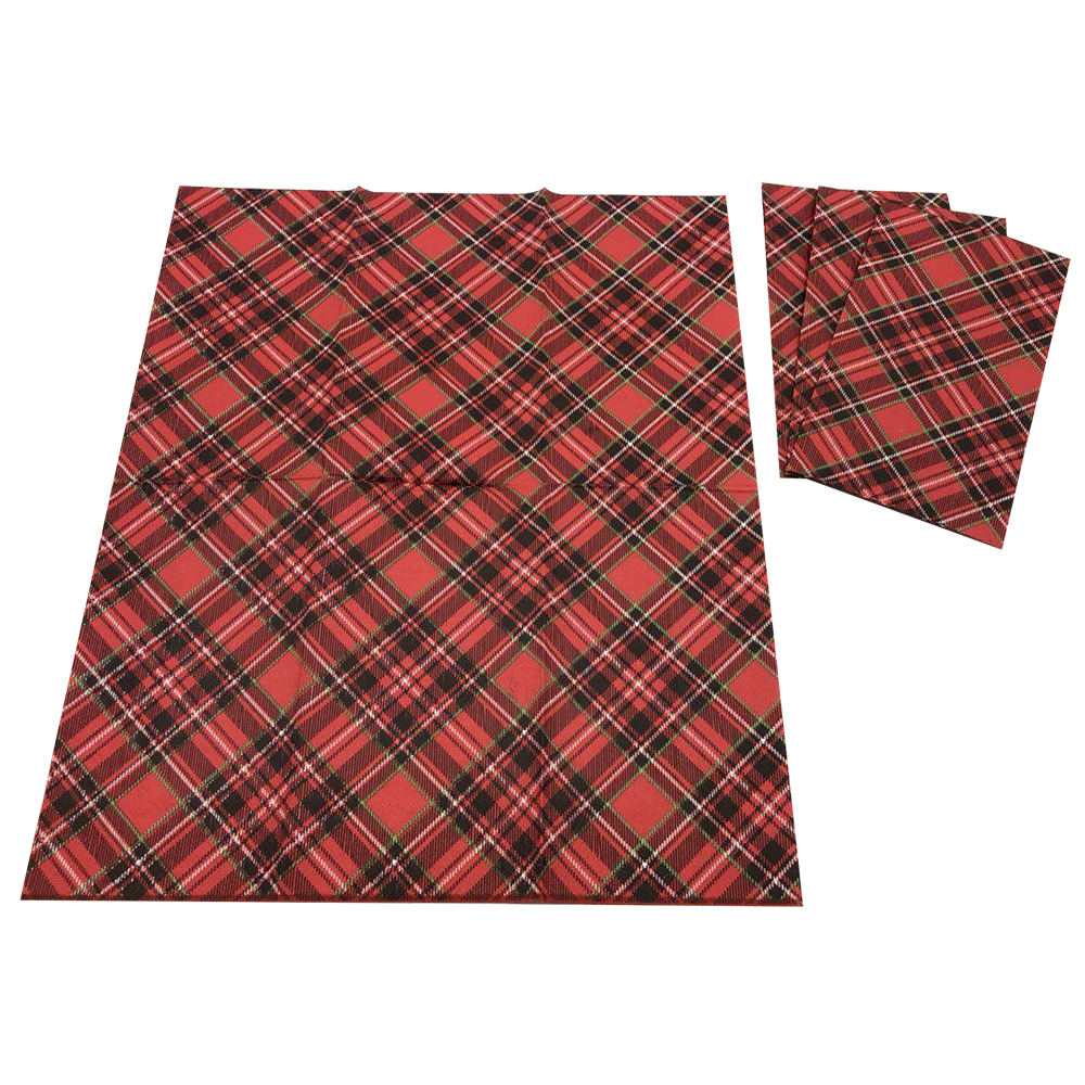 33×40 Printed plaid design guest paper napkin-3-ply disposableb serviettes