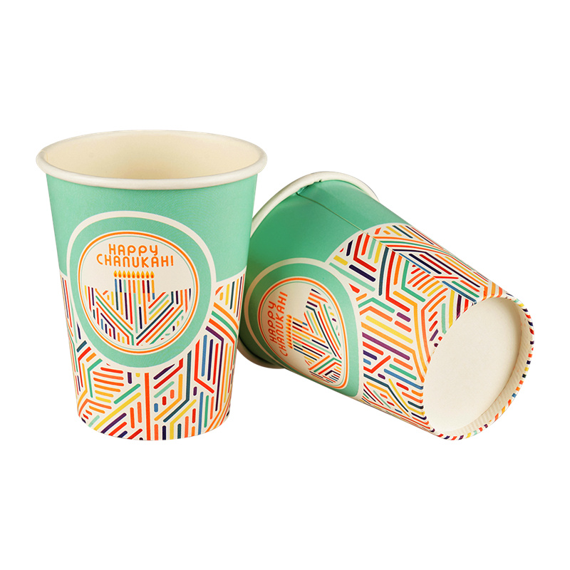 Customized logo printed single wall paper drink cup