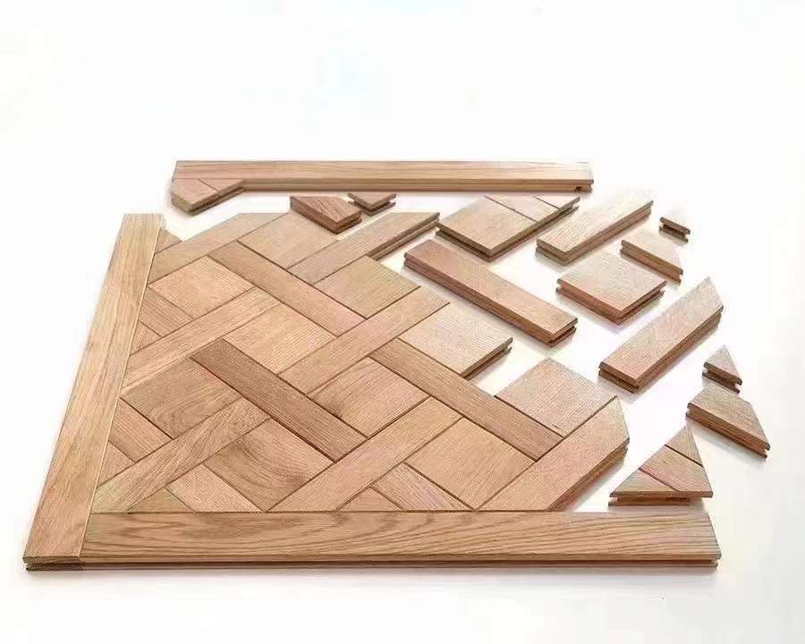 Factory Low Price Mozaikinis Parketas - Parquet versailles ABC grade white oak prefinished solid wood flooring indoor&outdoor wood parquet flooring – ECOWOOD
