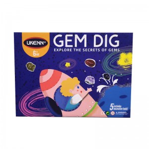 12 Gemstone Excavation Dig Kit Eco-friendly Material Gem Digging discovery toys