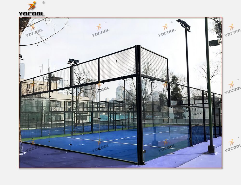 Yocool Factory Sell Customizable brand new padel tennis court with full glass