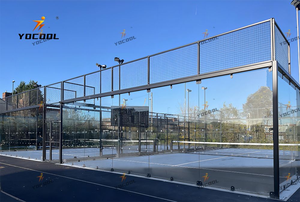 YOCOOL Hot Sale High-Quality Big Discount Panoramic Padel Tennis Court 20*10 M Size Outdoor Sports Padel Court Supplier