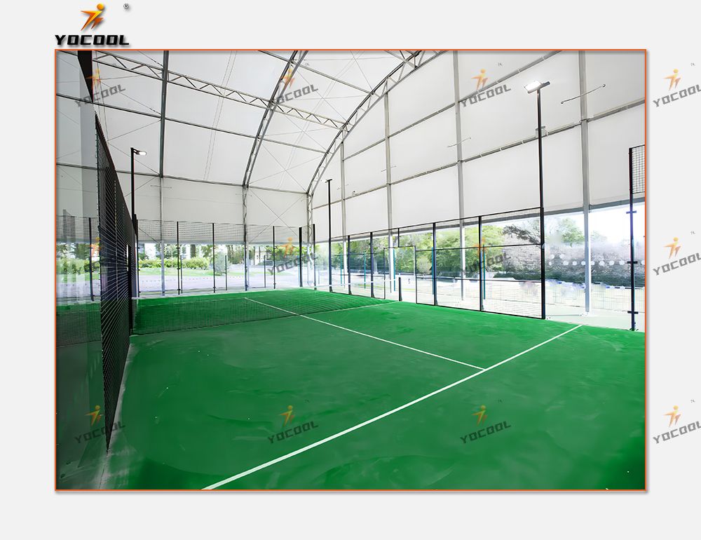 YOCOOL artificial grass Color and 304 Stainless Steel Frame Customization Chinese Padel Tennis Court