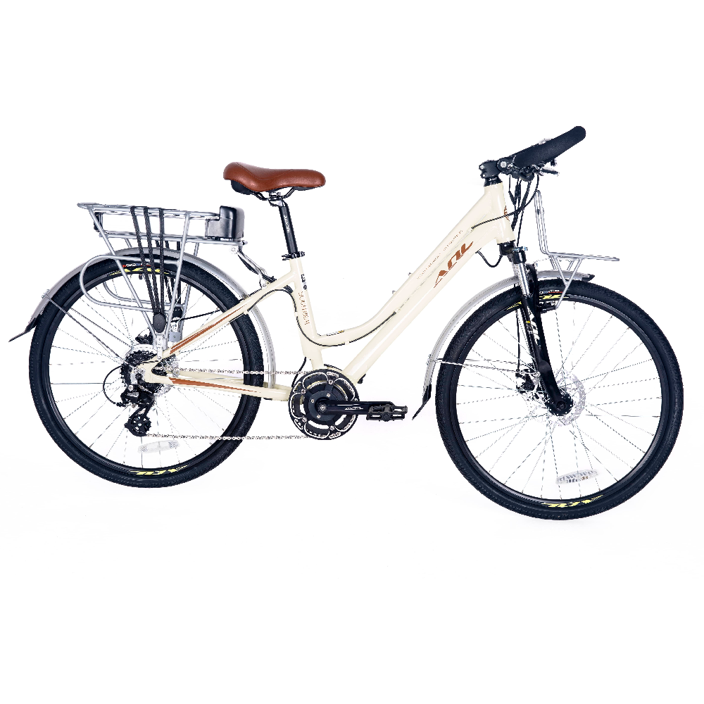 Torque Sensing Mid Drive Motor Trekking Electric Bicycle With 36V/48V 10.4AH Battery