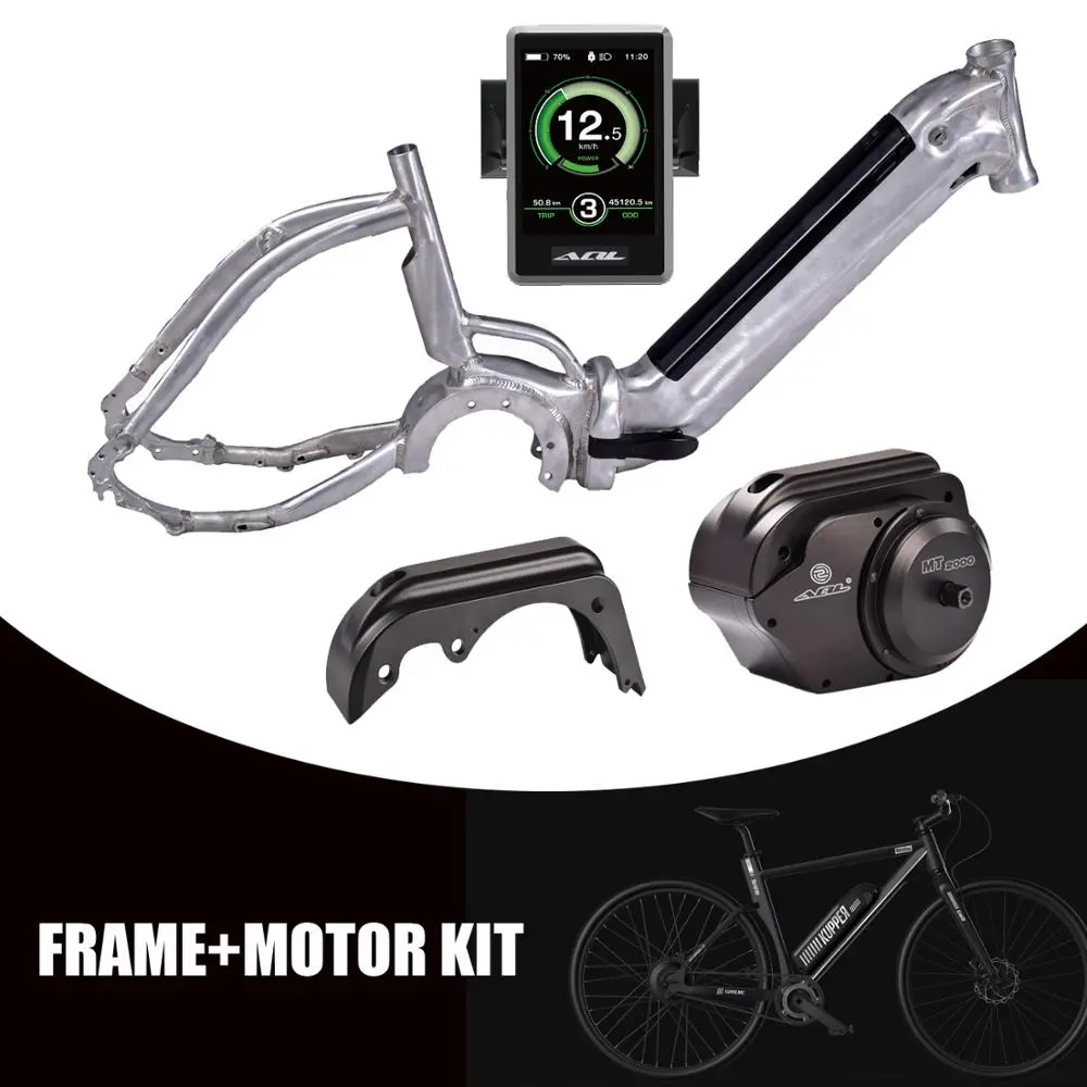Sleek Foldable Electric Bike Frame Hidden Battery Frame With Mid Motor Bracket