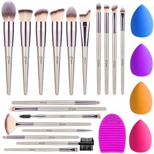 Cone champagne color makeup brush set for wholesale sourcing.