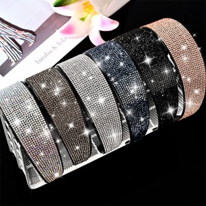 Adult Crystal Diamond Covering White Hair Wide Headband Hairpin for wholesale sourcing.
