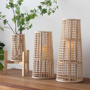 Retro Nordic Rattan Wind Lamp Floor Candlestick Candle Lampshade B&B Hotel Designer Decoration Ornament for wholesale sourcing.