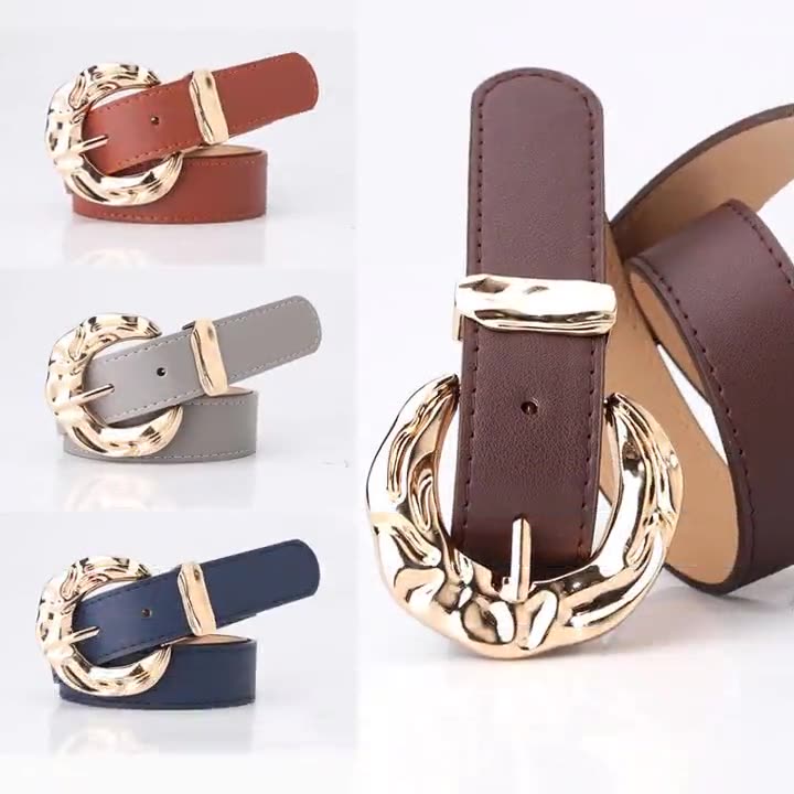 Trendy Simple Metal Buckle Ladies Fashion Personality Belt for wholesale sourcing.-03
