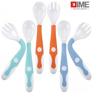 Bendable baby fork and spoon for wholesale sourcing.