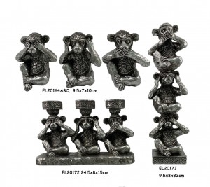 Resin Arts & Crafts Table top nga dekorasyon nga Africa baby Gorilla monkey Figurines