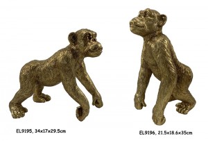 Resin Arts & Crafts Ithebula umhlobiso ophezulu Afrika baby Gorilla monkey Figurines