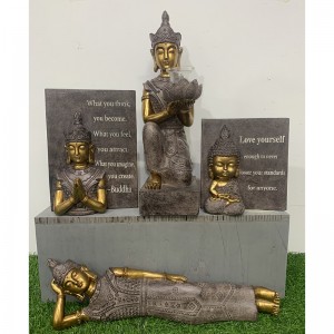 Resin art & crafts Classic Buddha Urukuta rwo Kumanika Ibibaho urukuta rwa plaque
