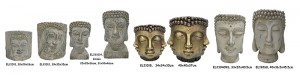 Estátuas de vasos de flores com decoração facial de Buda de argila de fibra MGO