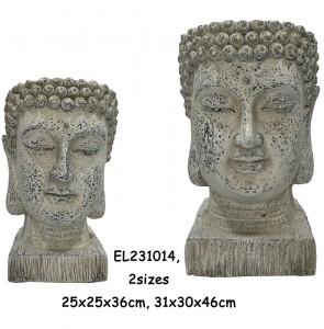 Statue di vasi da fiori con decorazione del volto di Buddha MGO in fibra di argilla