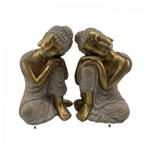 Figurines classiques de méditation assise de Bouddha en résine Arts & Crafts