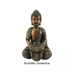 Seni & Kraf Resin Patung Meditasi Duduk Buddha Klasik