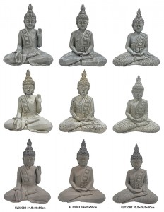 Serat Clay Light Beurat MGO Linggih Buddha Patung Figurines