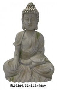 Fiber Clay Light Bobot MGO Lungguh Patung Buddha Figurines