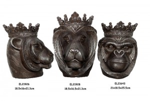 Statues de tête de Lion de table en résine, artisanat d'art, pot de fleurs en poterie, bougeoir