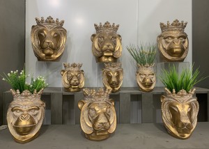 Resin Arts & Crafts Bordplate Lion Head statuer Keramikk Blomsterpotte Candle Holde