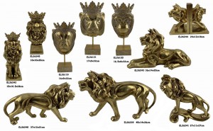 Resin Arts & Crafts Tabletop Lion Figurines Candle Holders Bookend