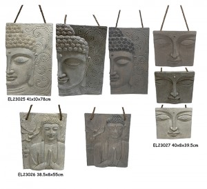 Panel Buddha Ringan Fiber Clay Digantung pada Kraf Dinding