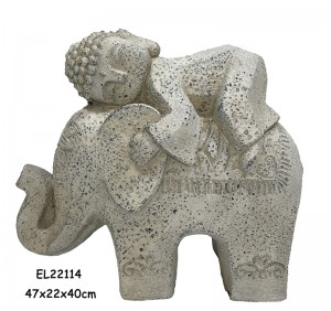 Fibra Argilo MGO Budho kun Elefantaj Statuoj Figurinoj