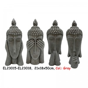 Fiber Clay MGO Abstract Buddha Head Statuary γλάστρες