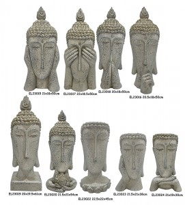 ʻO ka pālolo pulu MGO Abstract Buddha Head Statuary Flowerpots