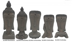 Fiber Clay MGO Abstract Buddha Head Statuary Blómapottar