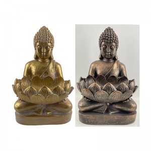 Resin Arts & Crafts Klassiske Buddha Hold Lotus-figurer