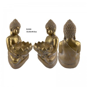 Resin Arts & Crafts Klassiske Buddha Hold Lotus-figurer