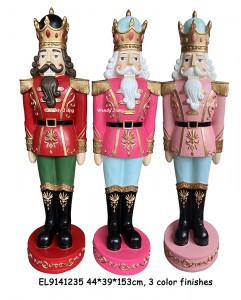 صنایع دستی رزین 60.2 اینچ فندق شکن مجسمه سربازان مجسمه تزئینات کریسمس