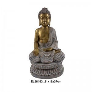 Résin Seni & Karajinan Buddha Linggih Dina Lotus-Base Figurines
