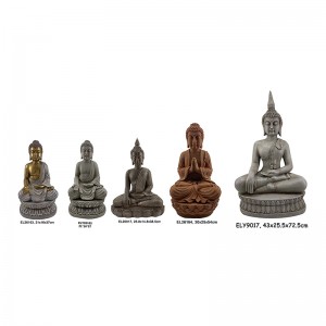 Reżina Arts & Crafts Buddha Seduta Fuq Lotus-Base Figurini