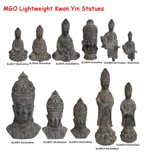 Fiber Clay MGO Kwan Yin Statues ຮູບປັ້ນ
