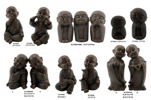 Serat liat MGO Shao Lin Monk Patung Figurines