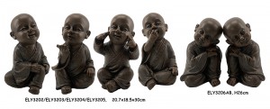 Fiber Clay MGO Shao Lin Monk Statues Figurine