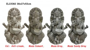 Fibre Clay MGO Lejè Ganesha Estati Pann Panno
