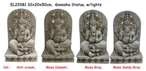 Panel Gantung Patung Ganesha Fiber Clay MGO Ringan