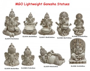 Fiber Clay MGO Panel Gantung Patung Ganesha Ringan