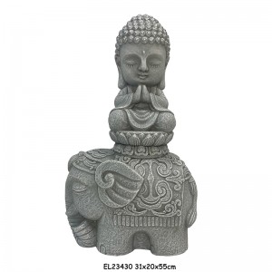 Šķiedru māla MGO jauks Budas mazulis ar ziloņu statujām